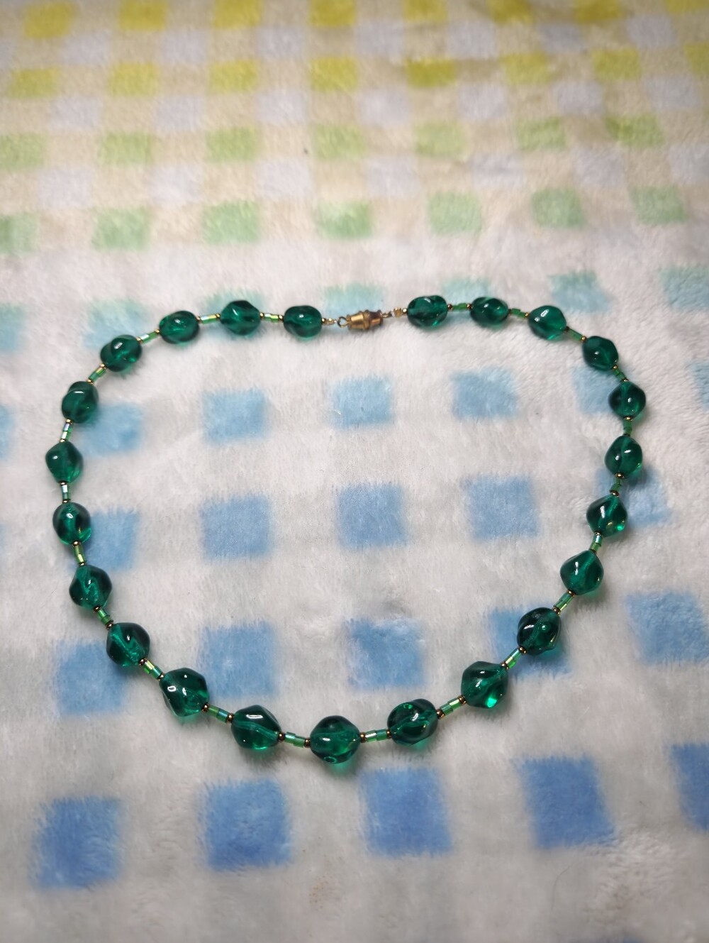 "Jasmine" Emerald Green Beaded Necklace